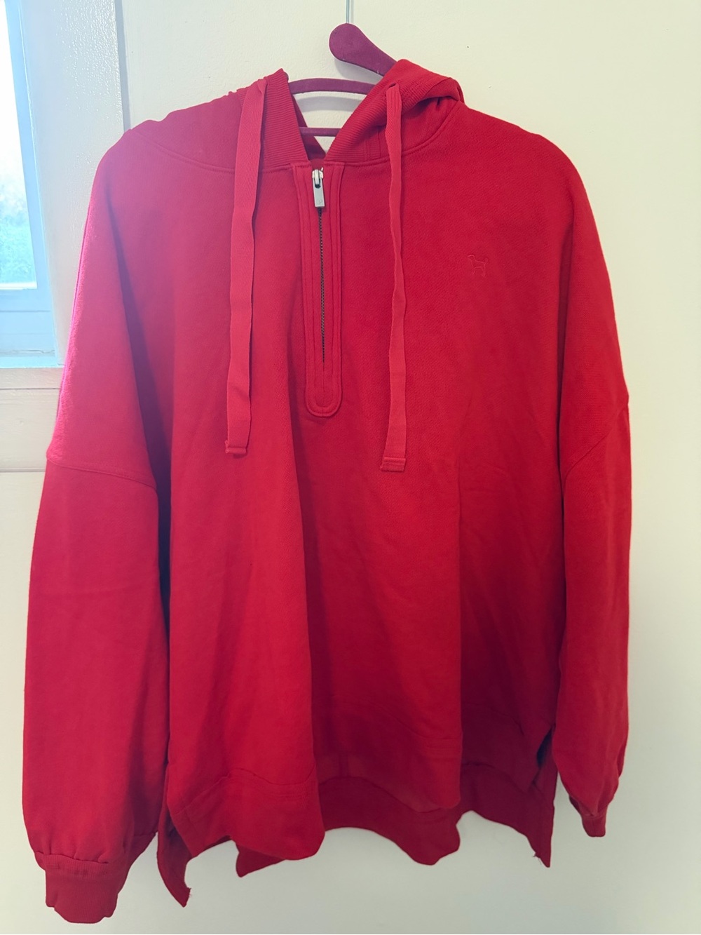 PINK Victoria's Secret Red Half-Zip Hoodie